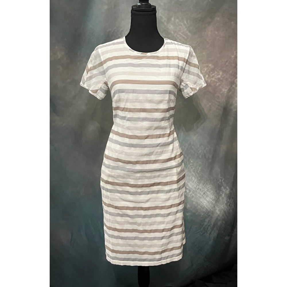 Cappellini‎ Italy Striped Sheath Dress Career Work Minimalist Chic